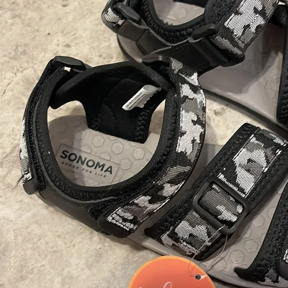 Sonoma Gravity Boys Adjustable Sandals Camo Grey Size 13